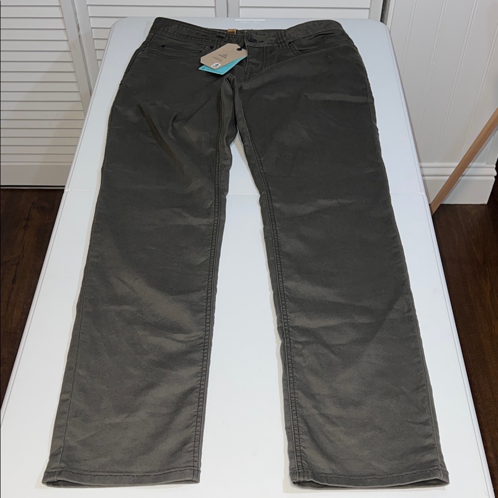 Prana Straight Leg Jambe Droite Slim Fit Size 31 X 32 Black Olive